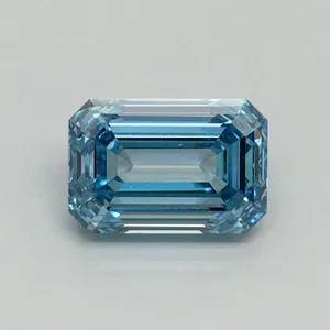 1.04ct EMERALD Fancy Vivid Blue VVS2 Coloured Lab diamond