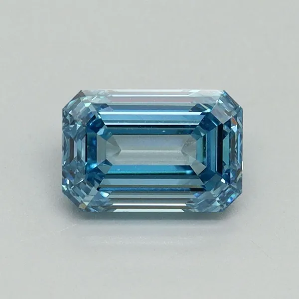 1.04ct EMERALD Fancy Vivid Blue VVS2 Coloured Lab diamond