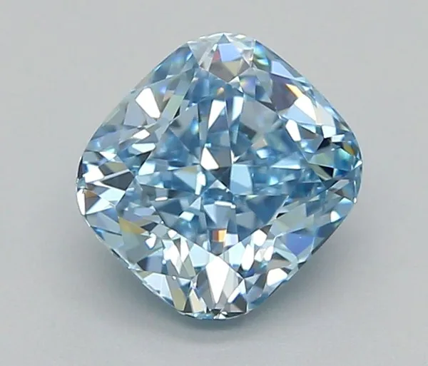 1.07ct CUSHION Fancy Vivid Blue VVS2 Coloured Lab diamond