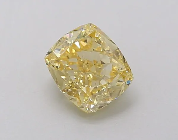 1.03ct CUSHION Fancy Intense Yellow VS2 Coloured Lab diamond