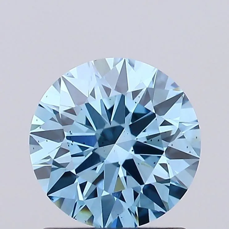 1.06ct ROUND Fancy Vivid Blue SI1 Coloured Lab diamond