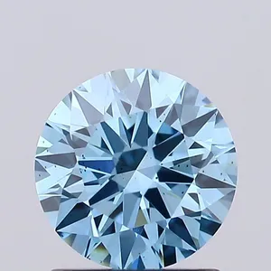 1.06ct ROUND Fancy Vivid Blue SI1 Coloured Lab diamond