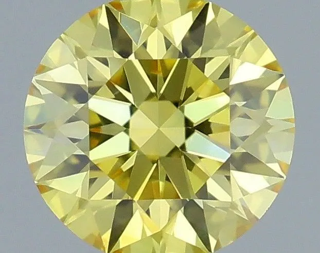 0.41ct ROUND Fancy Vivid Yellow VVS2 Coloured Lab diamond