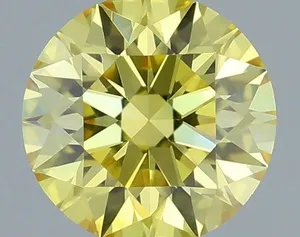 0.41ct ROUND Fancy Vivid Yellow VVS2 Coloured Lab diamond