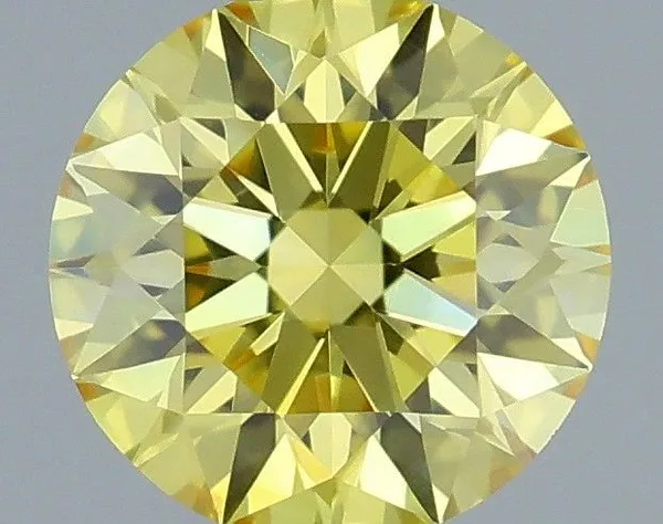 0.41ct ROUND Fancy Vivid Yellow VVS2 Coloured Lab diamond