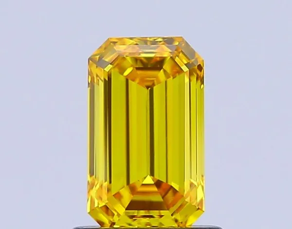 1.03ct EMERALD Fancy Vivid Yellow VVS2 Coloured Lab diamond