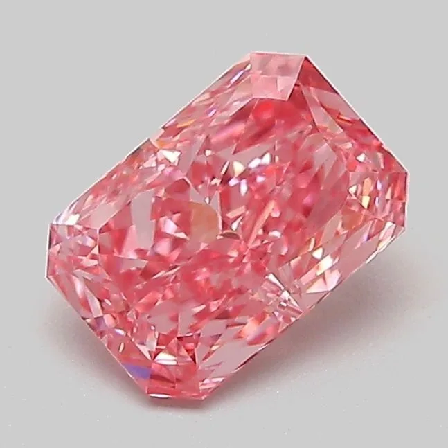 1.02ct RADIANT Fancy Vivid Pink VVS2 Coloured Lab diamond