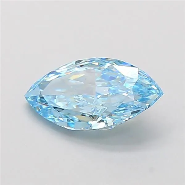 1.68ct MARQUISE Fancy Vivid Blue VVS2 Coloured Lab diamond