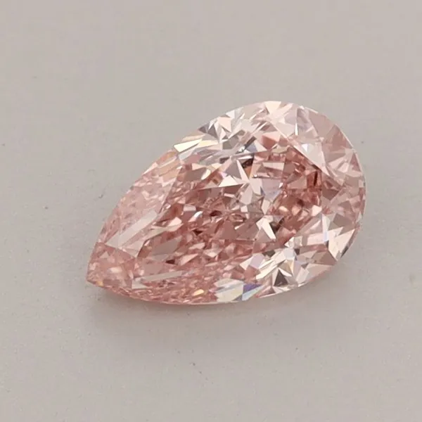 0.58ct PEAR Fancy Vivid Pink VVS2 Coloured Lab diamond