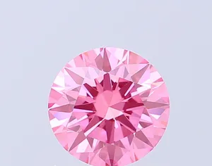 0.93ct ROUND Fancy Vivid Pink VS1 Coloured Lab diamond
