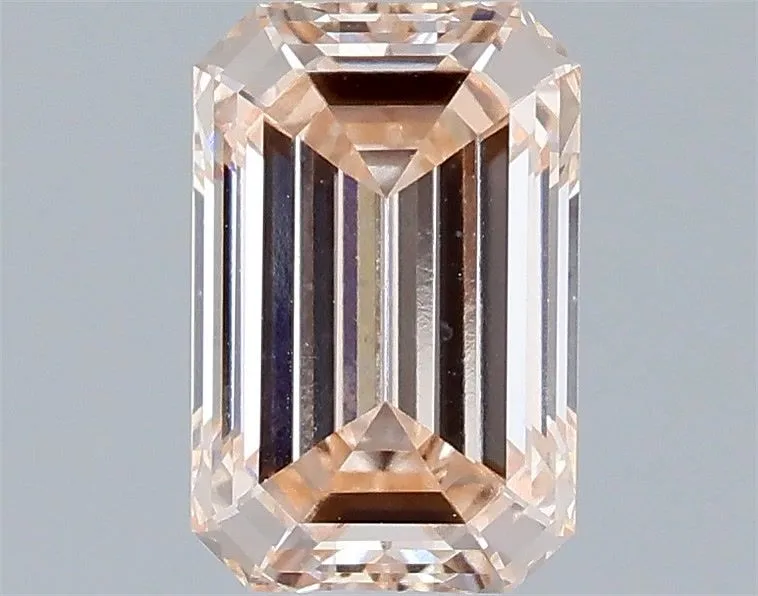 1.11ct EMERALD Fancy Light Orangey Pink VS1 Coloured Lab diamond