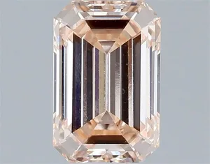 1.11ct EMERALD Fancy Light Orangey Pink VS1 Coloured Lab diamond