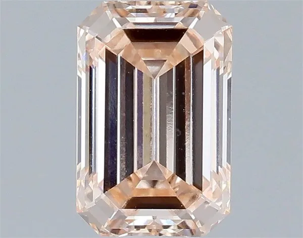 1.11ct EMERALD Fancy Light Orangey Pink VS1 Coloured Lab diamond