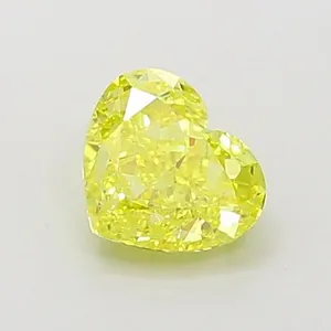 1ct HEART Fancy Vivid Yellow VVS2 Coloured Lab diamond