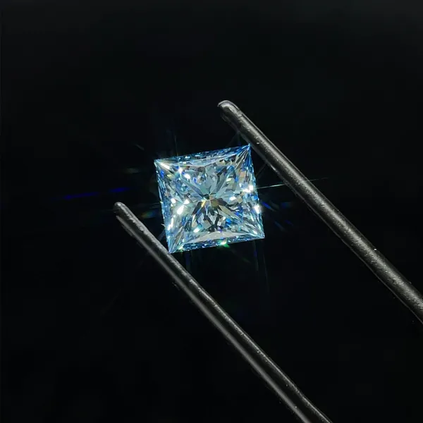 1.76ct PRINCESS Fancy Vivid Blue VVS2 Coloured Lab diamond