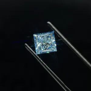 1.76ct PRINCESS Fancy Vivid Blue VVS2 Coloured Lab diamond