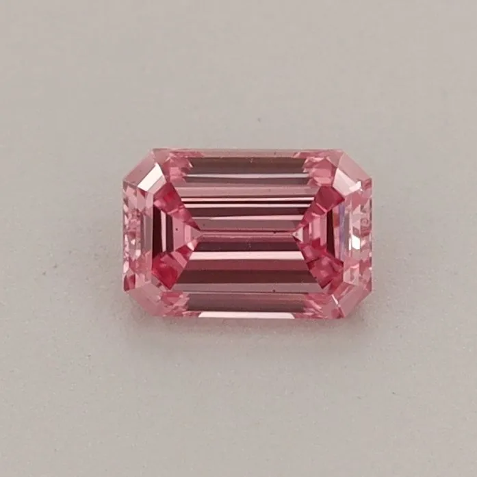 0.39ct EMERALD Fancy Vivid Pink VS1 Coloured Lab diamond