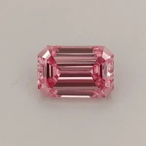 0.39ct EMERALD Fancy Vivid Pink VS1 Coloured Lab diamond