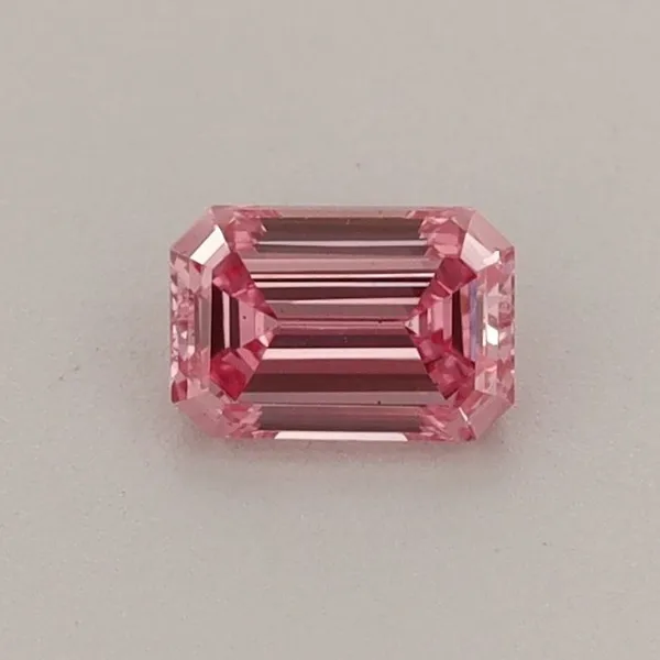 0.39ct EMERALD Fancy Vivid Pink VS1 Coloured Lab diamond