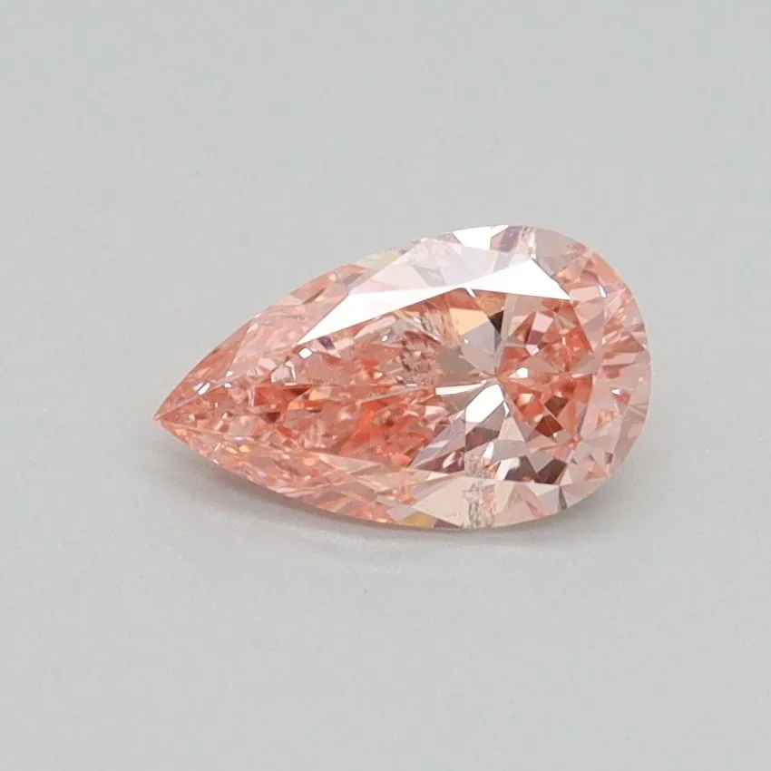 0.52ct PEAR Fancy Intense Pink SI2 Coloured Lab diamond