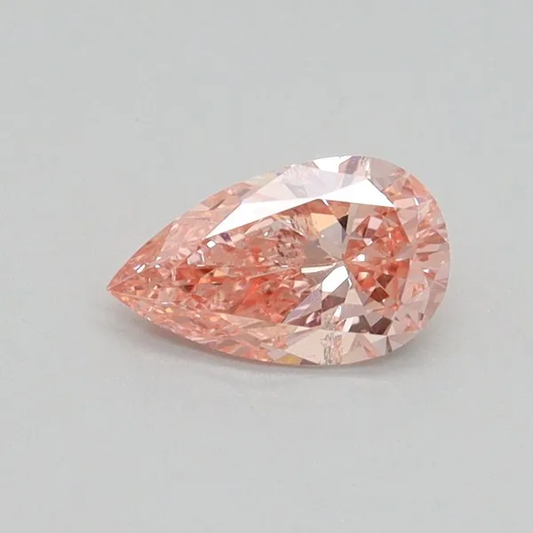 0.52ct PEAR Fancy Intense Pink SI2 Coloured Lab diamond