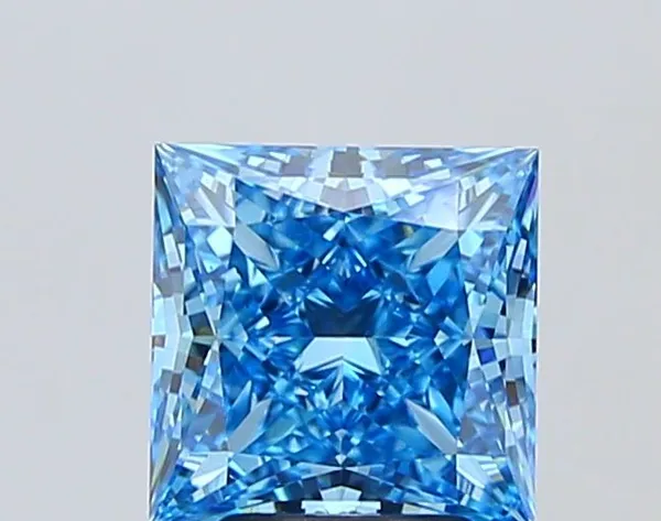 3.56ct PRINCESS Fancy Vivid Blue VS1 Coloured Lab diamond