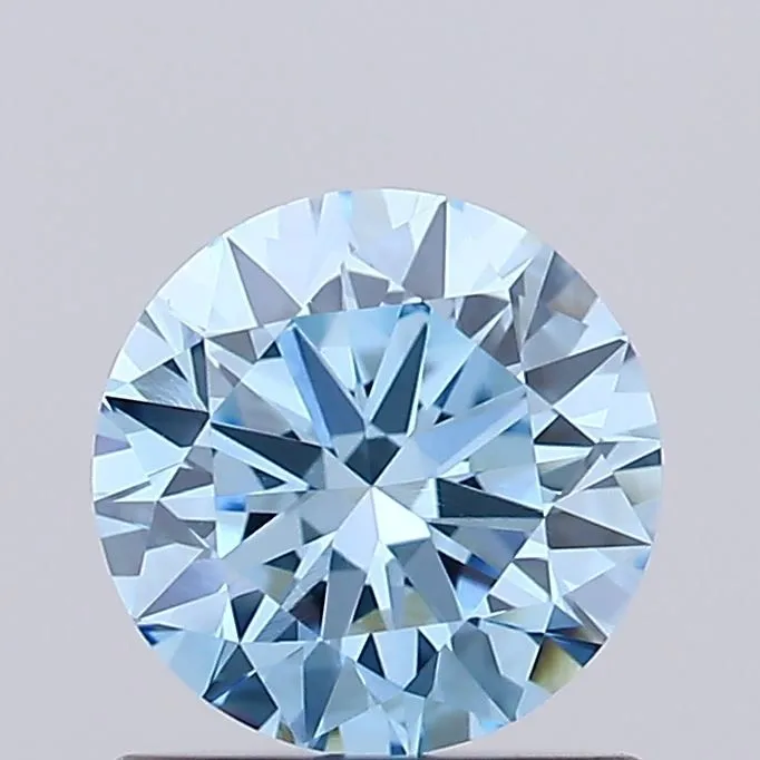 0.77ct ROUND Fancy Vivid Blue VVS2 Coloured Lab diamond