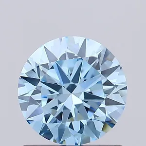 0.77ct ROUND Fancy Vivid Blue VVS2 Coloured Lab diamond
