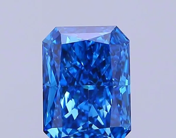 0.7ct RADIANT Fancy Vivid Blue VS2 Coloured Lab diamond