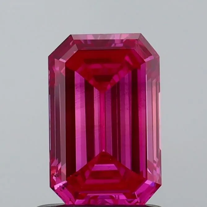 1.01ct EMERALD Fancy Vivid Pink SI1 Coloured Lab diamond