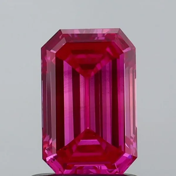 1.01ct EMERALD Fancy Vivid Pink SI1 Coloured Lab diamond