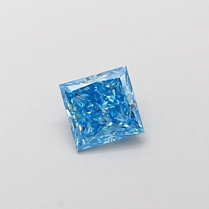 1.02ct PRINCESS Fancy Vivid Blue VS1 Coloured Lab diamond