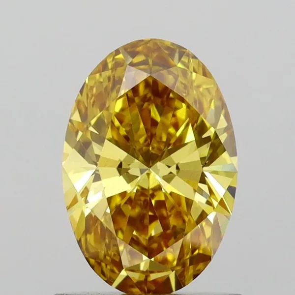 0.92ct OVAL Fancy Intense Brown Yellow VS1 Coloured Lab diamond