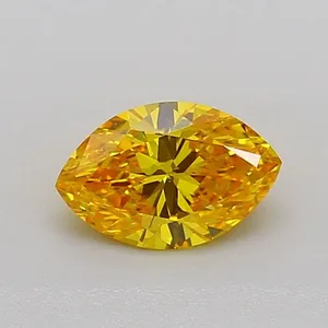 0.6ct MARQUISE Fancy Vivid Yellow VS1 Coloured Lab diamond