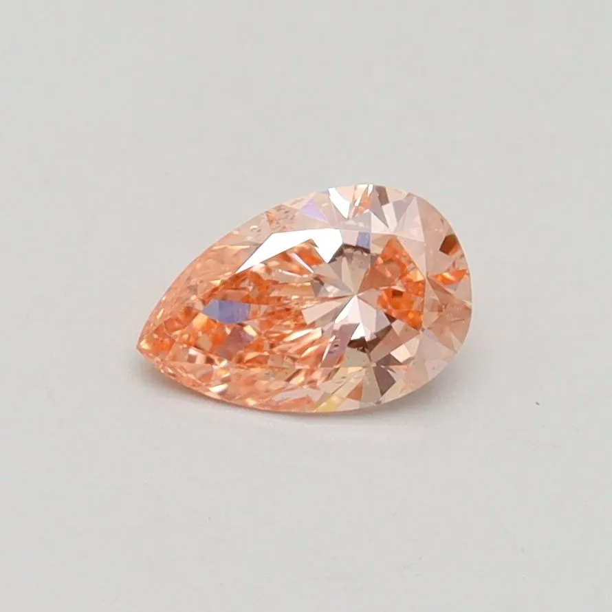 0.45ct PEAR Fancy Intense Pink SI1 Coloured Lab diamond