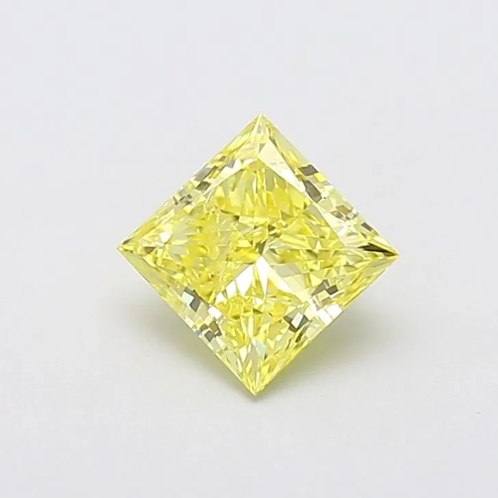1.51ct PRINCESS Fancy Intense Yellow VS2 Coloured Lab diamond