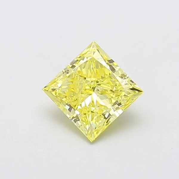1.51ct PRINCESS Fancy Intense Yellow VS2 Coloured Lab diamond