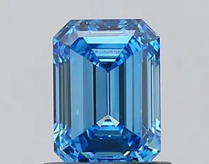 1.01ct EMERALD Fancy Vivid Blue VS1 Coloured Lab diamond