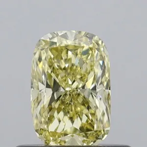 0.49ct CUSHION Fancy Yellow VS1 Coloured Lab diamond
