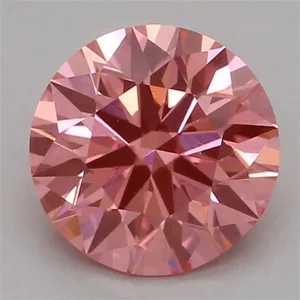 0.76ct ROUND Fancy Vivid Pink VVS1 Coloured Lab diamond