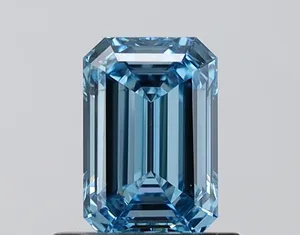 1.02ct EMERALD Fancy Intense Blue VS1 Coloured Lab diamond