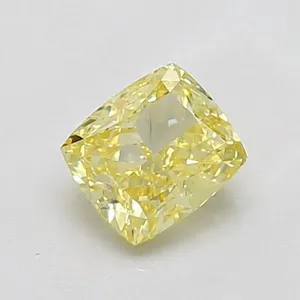 1.01ct CUSHION Fancy Intense Yellow VS2 Coloured Lab diamond