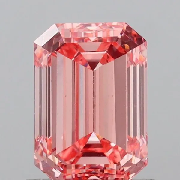 1.38ct EMERALD Fancy Vivid Pink VS1 Coloured Lab diamond