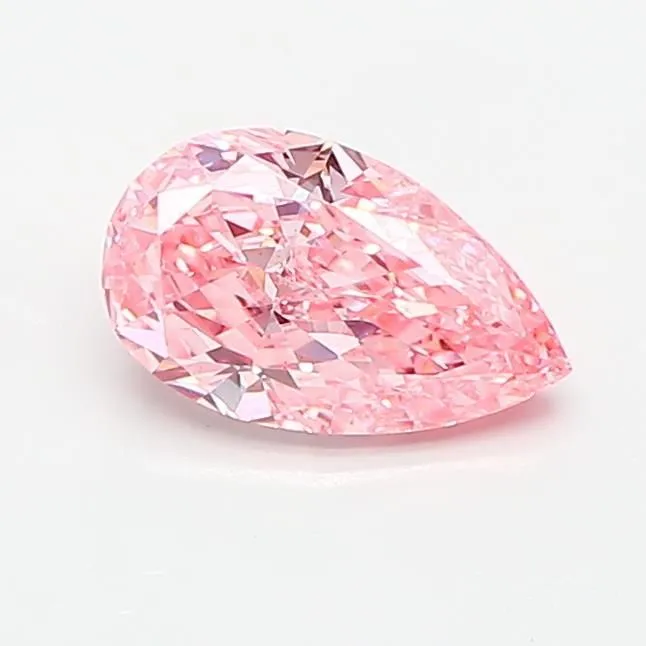 0.88ct PEAR Fancy Vivid Pink VS1 Coloured Lab diamond