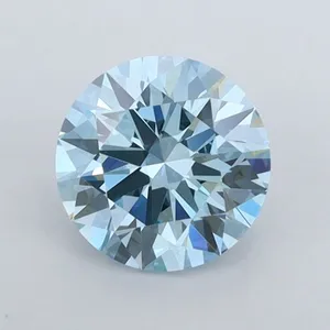 0.9ct ROUND Fancy Vivid Blue VVS1 Coloured Lab diamond