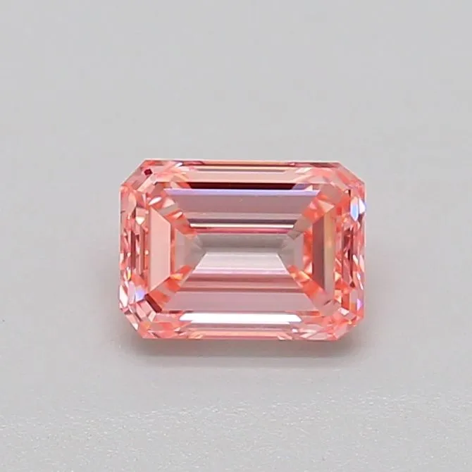 0.62ct EMERALD Fancy Intense Pink VS2 Coloured Lab diamond