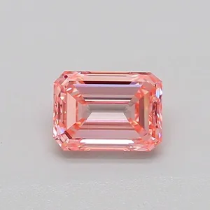 0.62ct EMERALD Fancy Intense Pink VS2 Coloured Lab diamond