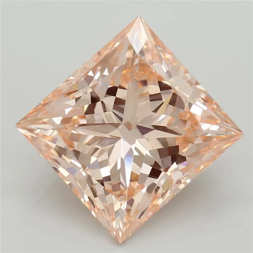 5.18ct PRINCESS Fancy Intense Pink VVS2 Coloured Lab diamond
