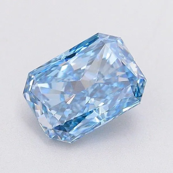 1.09ct RADIANT Fancy Vivid Blue VVS2 Coloured Lab diamond