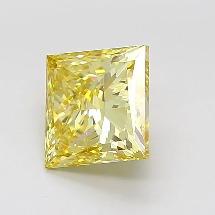 5.05ct PRINCESS Fancy Intense Yellow VS1 Coloured Lab diamond